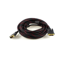 Кабель мультимедійний DVI M to DVI M 5.0m 24+1pin black/red Merlion (YT-DVI(M)/(M)NY/RD-5.0m)