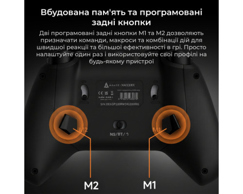 Геймпад Ajazz GP100S 2.4G/BT/USB Switch/PC/iOS/Android RGB Black (GP100S-B)