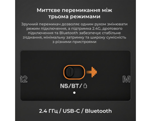 Геймпад Ajazz GP100S 2.4G/BT/USB Switch/PC/iOS/Android RGB Black (GP100S-B)