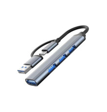Концентратор Dynamode USB Type-C/Type-A to 1хUSB3.0, 3xUSB 2.0 metal (DM-UH-312AC)