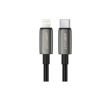 Дата кабель USB 2.0 AM to Lightning 1.2m 30W nylon black Acefast (6974316285410)