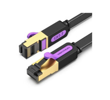 Патч-корд 1м, FTP cat 7 RJ-45 black Vention (ICABF)