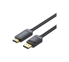 Кабель мультимедійний DisplayPort M to HDMI M 1.5m 4K black Vention (HAGBG)