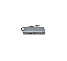 Концентратор VEGGIEG USB-C 7-in-1 USB-C + 3xUSB 3.0 + HDMI + VGA + SD/TF + RJ45 0.1m silver (TC10-U)