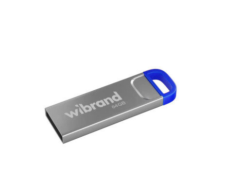 USB флеш накопичувач Wibrand 64GB Falcon Silver-Blue USB 2.0 (WI2.0/FA64U7U)