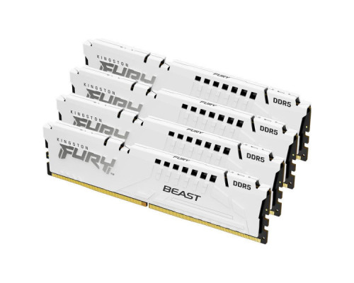 Модуль пам'яті для комп'ютера DDR5 128GB (4x32GB) 5600 MHz FURY Beast White Kingston Fury (ex.HyperX) (KF556C40BWK4-128)