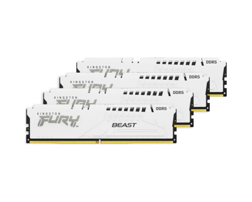 Модуль пам'яті для комп'ютера DDR5 128GB (4x32GB) 5600 MHz FURY Beast White Kingston Fury (ex.HyperX) (KF556C40BWK4-128)