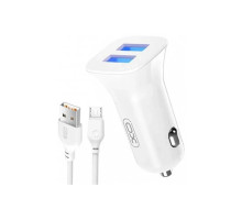 Зарядний пристрій XO 2xUSB 2.4A + cable USB to Micro 5P white (TZ10-M-WH)