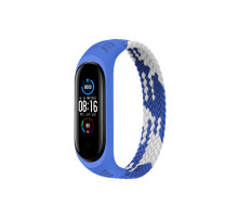 Ремінець до фітнес браслета BeCover Elastic Nylon Style для Xiaomi Mi Smart Band 5/6 (Size L) Blue-White (706162)