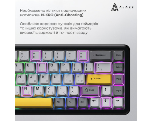 Клавіатура Ajazz AK680 MAX Magnetic Switch RGB USB Black (AK680-M-BGY-AW)