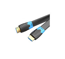 Кабель мультимедійний HDMI M to HDMI M 3.0m V2.0 4K60Hz PVC flat black Vention (AAKBI)
