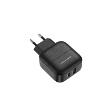 Зарядний пристрій BOROFONE BA46A Premium 1xUSB-C PD + 1xUSB QC3.0 18W Black (6931474727336)