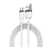Дата кабель USB 2.0 AM to Micro 5P 1.0m 2.1A silicone white XO (NB208-M-WH)