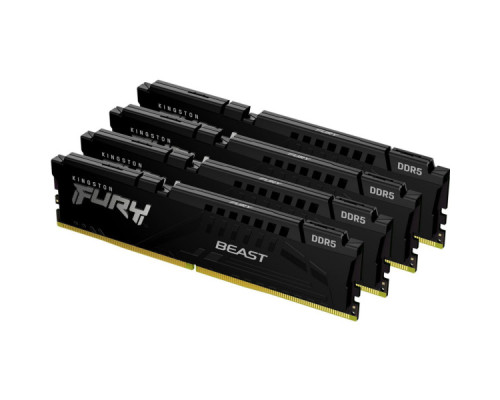 Модуль пам'яті для комп'ютера DDR5 128GB (4x32GB) 5600 MHz Beast Black XMP Kingston Fury (ex.HyperX) (KF556C40BBK4-128)