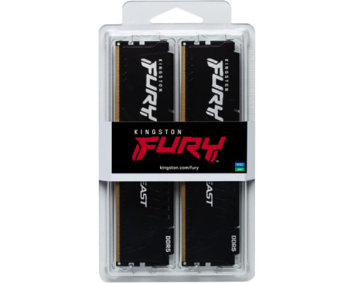 Модуль пам'яті для комп'ютера DDR5 128GB (4x32GB) 5600 MHz Beast Black XMP Kingston Fury (ex.HyperX) (KF556C40BBK4-128)