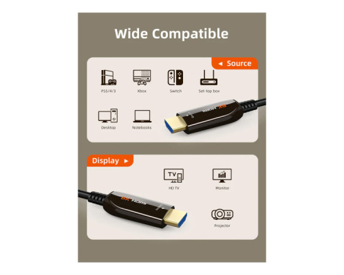 Кабель мультимедійний HDMI M to HDMI M 50.0m V2.1 AOC Cabletime (CA914036)