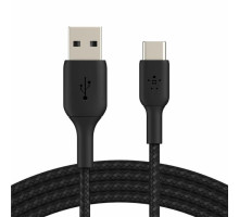Дата кабель USB 2.0 AM to USB-C 2.0m BRAIDED black Belkin (CAB002BT2MBK)