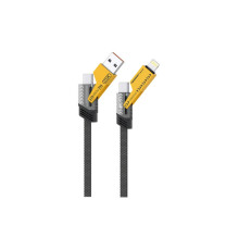 Дата кабель USB-C + USB A to USB-C + Lightning XO (NB283-CAI.gray)