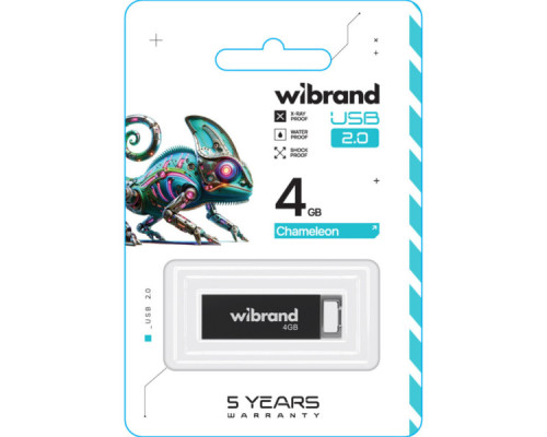 USB флеш накопичувач Wibrand 4GB Chameleon Black USB 2.0 (WI2.0/CH4U6B)