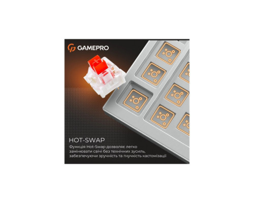 Клавіатура GamePro Genesis Joker Pro MK124G Pro Outemu Red Switch Wireless/Bluetooth/USB UA Gray (MK124G Pro)
