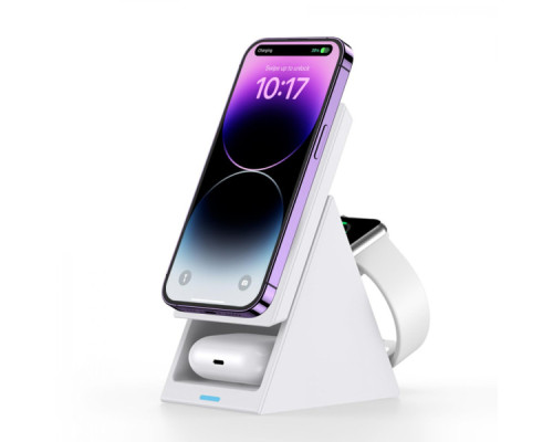 Зарядний пристрій Choetech Wireless magnetic 3-in-1 15W white (T600-F) Зарядний пристрій Choetech Wireless magnetic 3-in-1 15W white (T600-F)