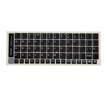 Наклейка на клавіатуру BestKey непрозора чорна, 68, червоний (BK13RED/025)