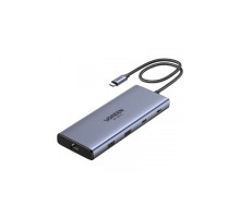 Порт-реплікатор UGREEN Dock CM639 USB3.2 Type-C --> HDMIx2, 60Hz/2xUSB-A/2xUSB-C 3.2/ RJ45/SD/TF/PD 100W (45380)