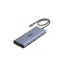 Порт-реплікатор UGREEN Dock CM639 USB3.2 Type-C --> HDMIx2, 60Hz/2xUSB-A/2xUSB-C 3.2/ RJ45/SD/TF/PD 100W (45380)
