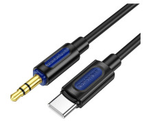 Кабель мультимедійний USB-C to 3.5mm M 1.0m silicone black BOROFONE (6941991114410)