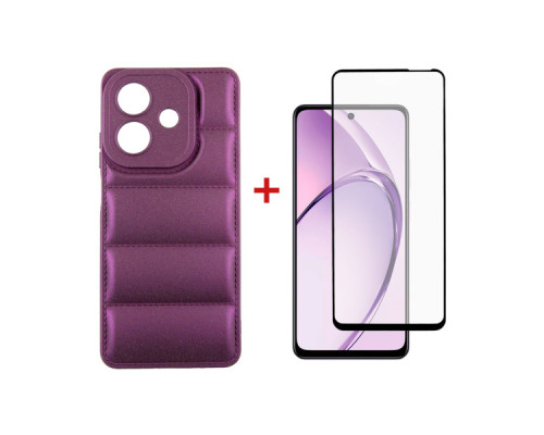 Чохол до мобільного телефона Dengos Oppo A3X Soft + glass (Purple) (DG-KM-125)