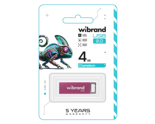 USB флеш накопичувач Wibrand 4GB Chameleon Pink USB 2.0 (WI2.0/CH4U6P)