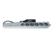Силовий блок Conteg 19" 1U 6xSchuko, фільтр ВЧ, з кабелем 3м (DP-RP-06-SCHUPH)