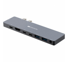 Порт-реплікатор Canyon Docking Station with 8 ports, 1*Type C PD100W+2*Type C (CNS-TDS08DG)