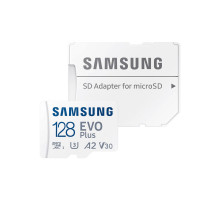 Карта пам'яті Samsung 128 GB microSDXC Class 10 UHS-I U3 V30 A2 EVO Plus+SD Adapte (MC128SA/EU)
