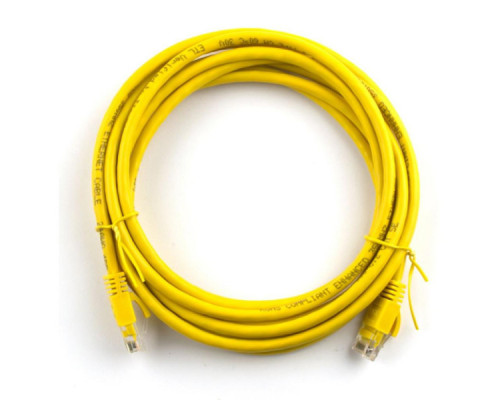 Патч-корд 1.5м, RJ-45, Cat.5e, CU, мідь, жовтий Ritar (PCR-CU/1.5Yw / 04284)
