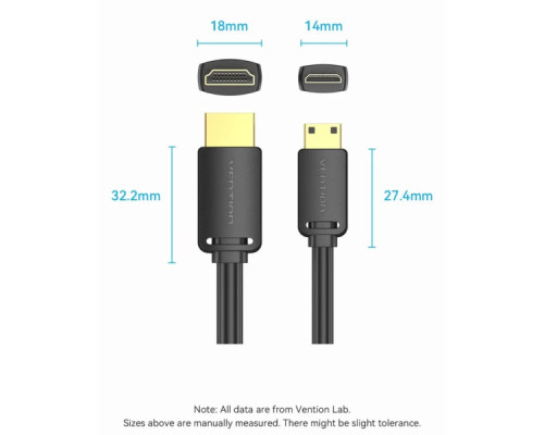 Кабель мультимедійний HDMI to Micro HDMI 3.0m V2.0 4K 60Hz 18Gbps HDR Dolby Vention (AGHBI)