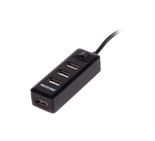 Концентратор Maxxter USB 2.0 to 4xUSB + charger 5V 1A (HU2A-4P-AC-03)