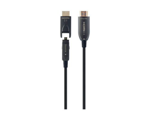 Кабель мультимедійний HDMI to HDMI 30.0m AOC V.2.0, 4K 60Hz Gold Cablexpert (CCBP-HDMID-AOC-30M)