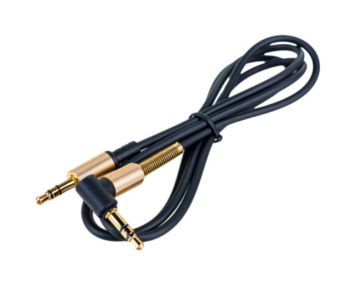 Кабель мультимедійний 3.5mm M to 3.5mm M 1.0m 90° corner Black HOCO (6957531025665)