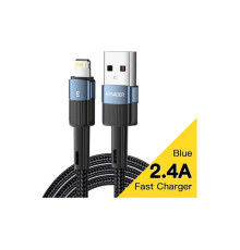 Дата кабель USB 2.0 AM to Lightning 2.0m 2.4A blue Essager (EXCL-XCA03)
