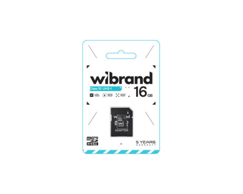 Карта пам'яті Wibrand 16GB microSD class 10 UHS-I (WICDHU1/16GB-A)