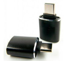 Перехідник OTG USB 2.0 AF to USB-C black Dengos (ADP-018)