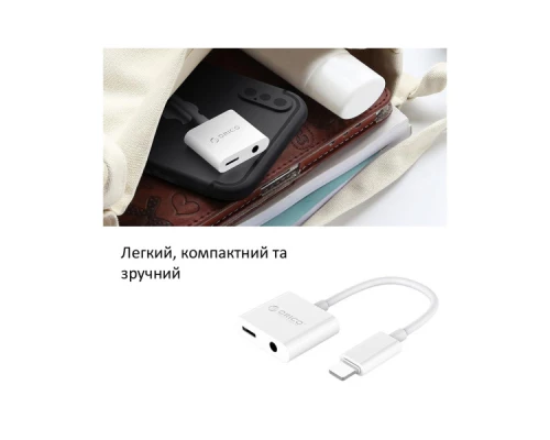 Перехідник Lightning to 3.5mm/Lightning 2LT-WH-BP Orico (CA912797) Перехідник Lightning to 3.5mm/Lightning 2LT-WH-BP Orico (CA912797)
