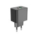 Зарядний пристрій BOROFONE BAS14A Erudite 1xUSB-C PD20W + 1xUSB QC3.0 Black (6941991104947)