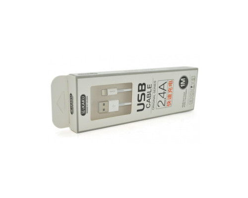 Дата кабель USB 2.0 AM to Lightning 1.0m YUANZHUANG White 2.4А iKAKU (YUANZHUANG)