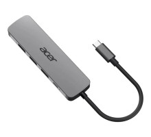 Концентратор Acer USB-C 5-in-1 3xUSB 3.0 + HDMI + USB-C gray (HP.DSCAB.021)