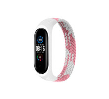 Ремінець до фітнес браслета BeCover Elastic Nylon Style для Xiaomi Mi Smart Band 5/6 (Size S) Pink-White (706142)