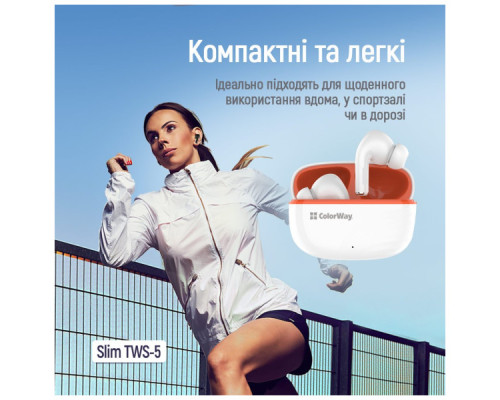 Навушники ColorWay Slim TWS-5 Earbuds White (CW-TWS5WT)