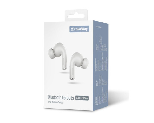 Навушники ColorWay Slim TWS-5 Earbuds White (CW-TWS5WT)