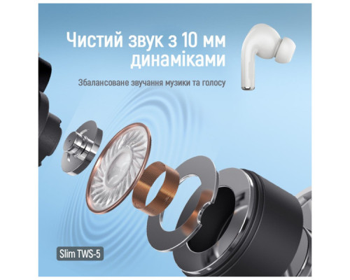 Навушники ColorWay Slim TWS-5 Earbuds White (CW-TWS5WT)